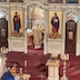 View from the choir loft of the Royal Doors and with Archbishop Mark just inside facing the alter, with his back facing parishioners.