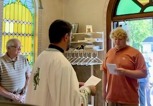 Photos from the service where Joshua was received as a new catechumen